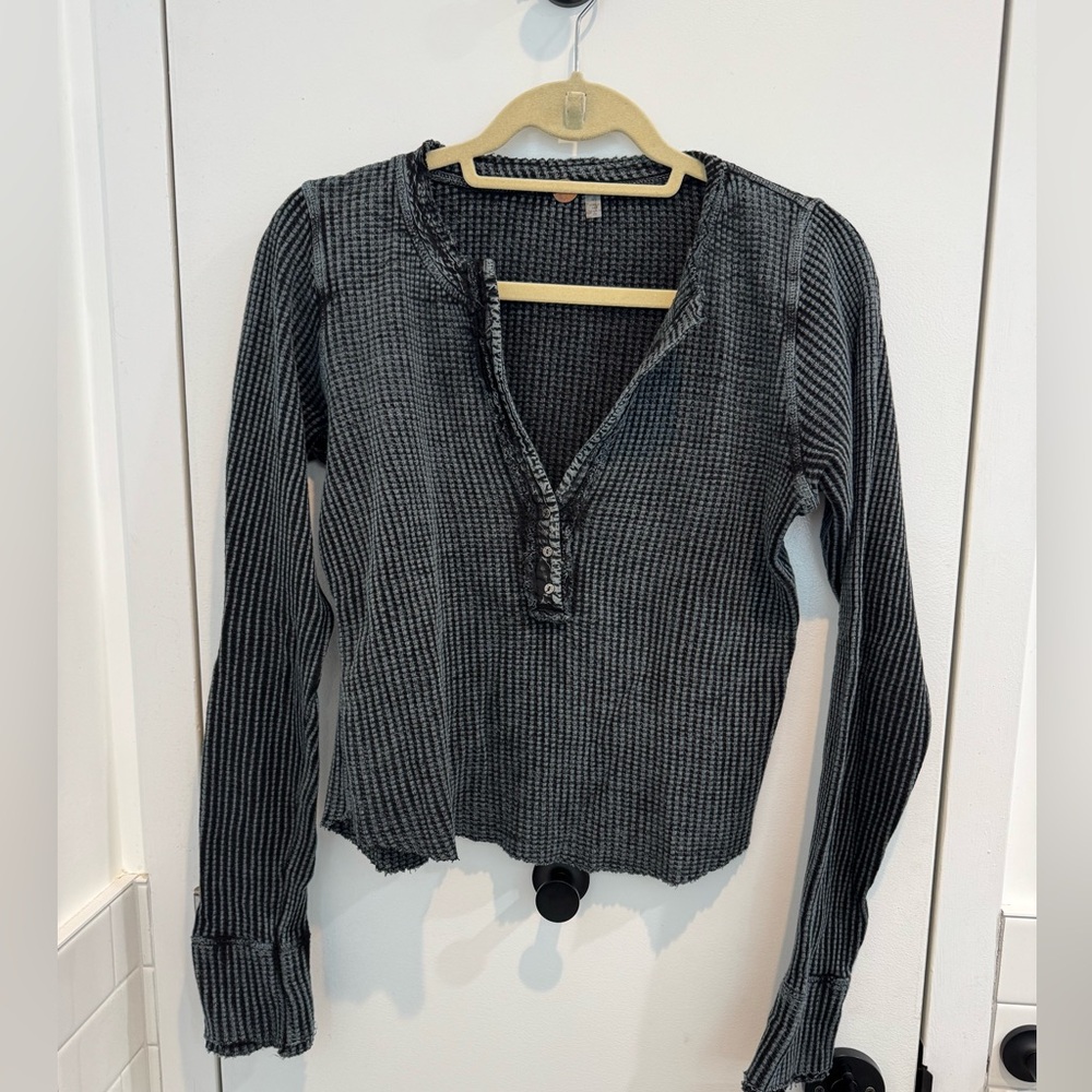 Free people thermal waffle long sleeve top
